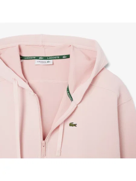 Lacoste Bluza Z Kapturem Zapinana Na różowa