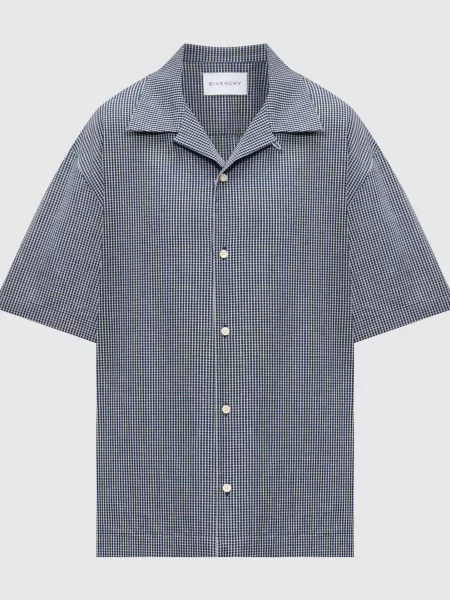 Рубашка в клетку Givenchy синяя