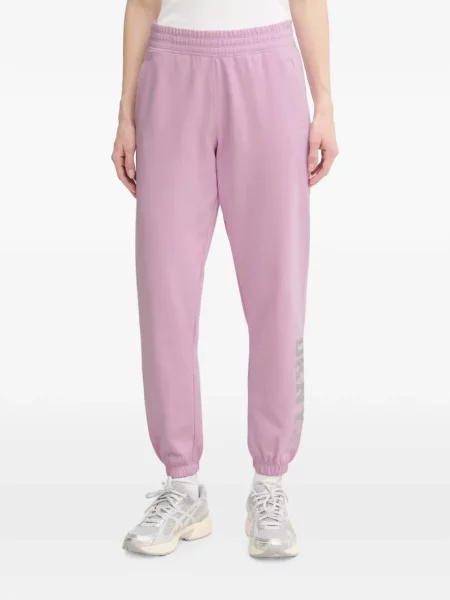 Pantaloni Dkny alergare cu autograf roz