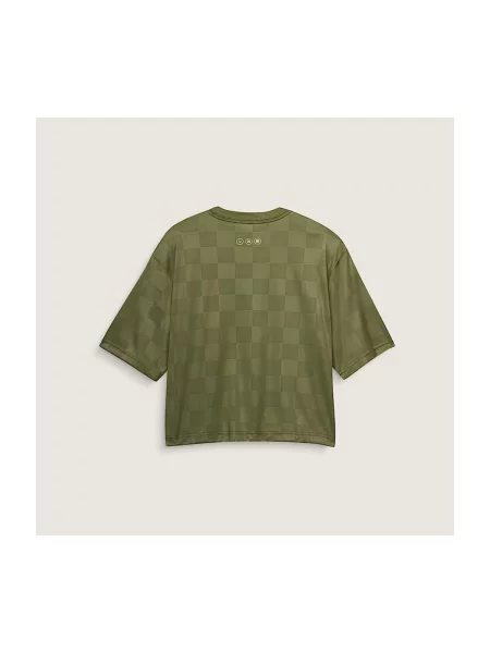 Tricou sport Vans din jerseu verde