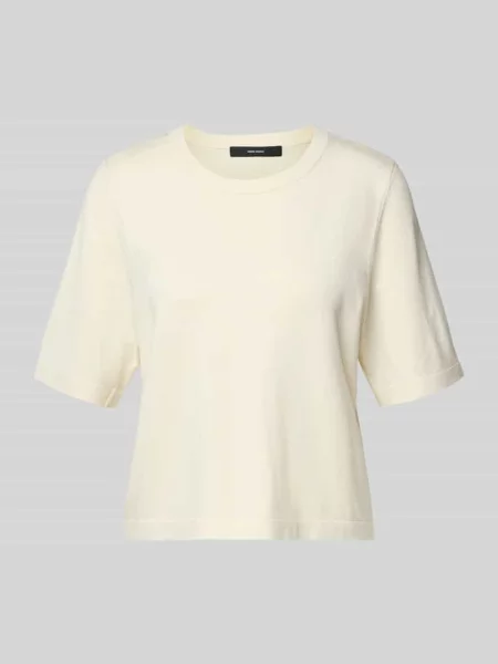 Pudełkowy krój dzianinowy T-shirt z mieszanka model VMSILJE' Vero Moda beżowa