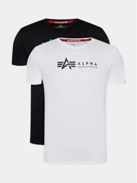 Alpha Industries 2 póló készlet Alpha Label T 2 Pack Fekete