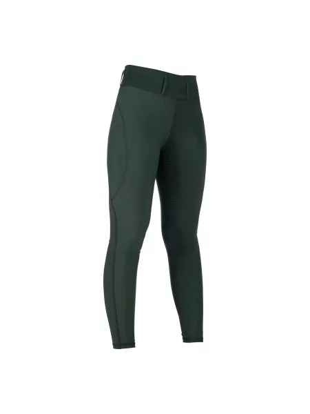 Legginsy jeździeckie z pełną przyczepnością HKM Jil High Waist zielone
