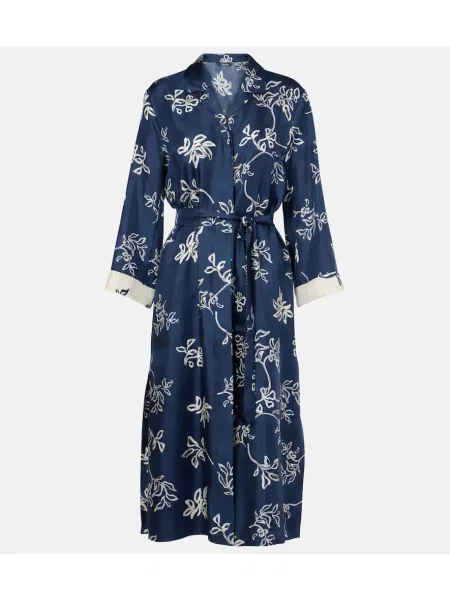 Ovijalna obleka 's Max Mara s potiskom keper na preklop modra