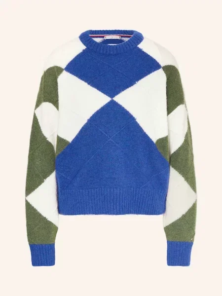 Tommy Hilfiger Sweter Z Dodatkiem Alpaki blau niebieski