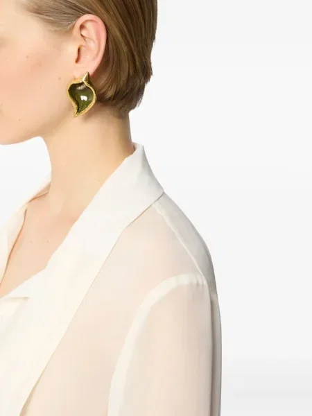 Cercei Nina Ricci cu model floral auriu