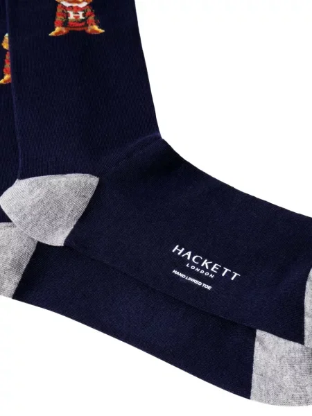 Плетени чорапи Hackett London синьо