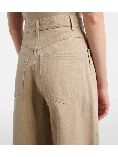 Blugi cu picior larg Max Mara cu talie înaltă bej