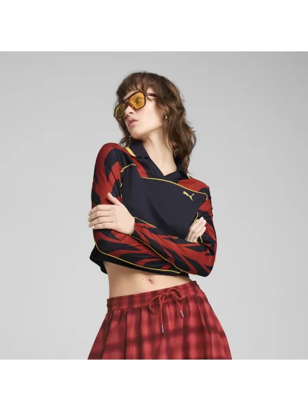 Krótka koszulka Puma z dżerseju granatowa