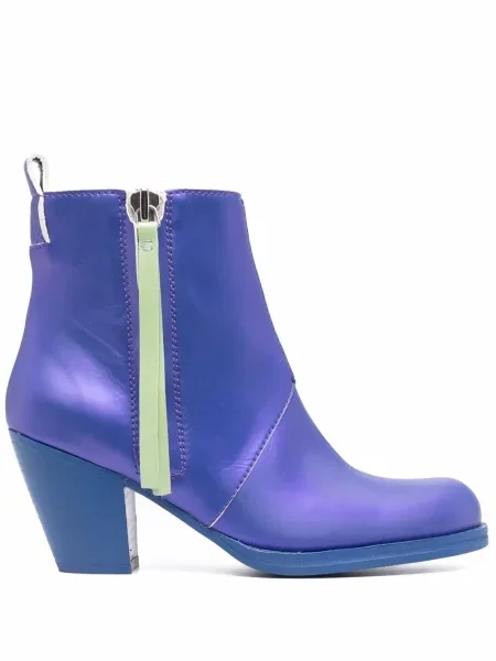 Botine Honey Fucking Dijon din piele albastru