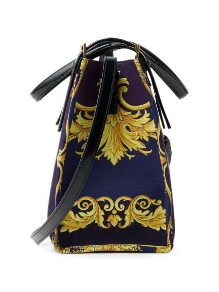 Geantă shopper Versace din canvas violet
