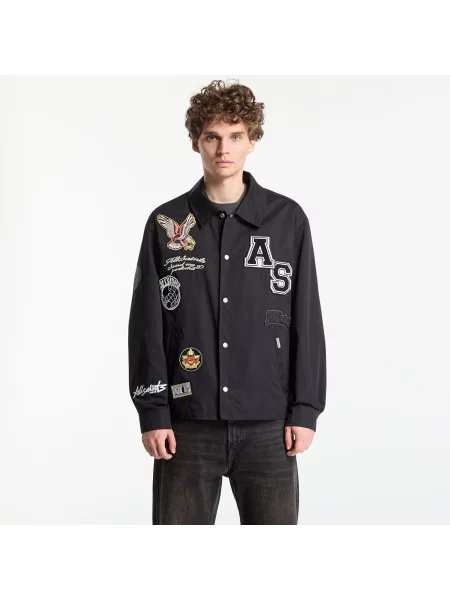 Bunda AllSaints Soundman Coach Jacket Black XL černá