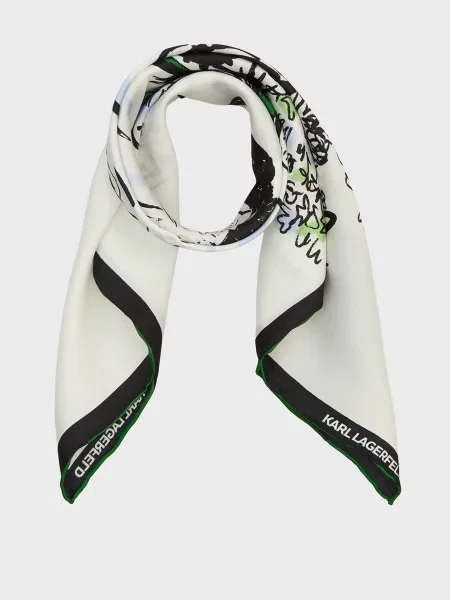 Шовкова хустка Karl Lagerfeld біла