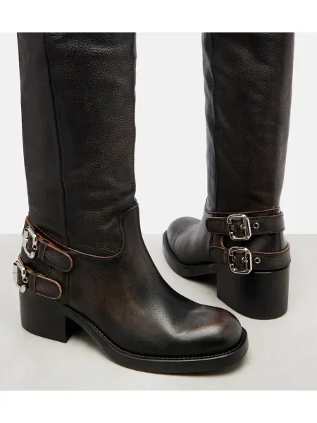 Cizme Chloé din piele negru