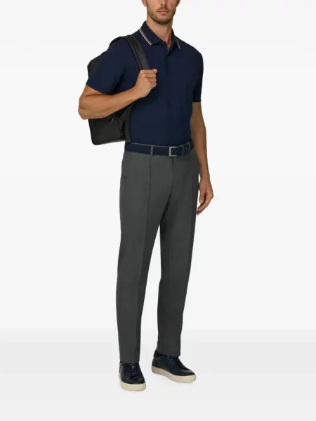 Tricou polo Boggi Milano stretch albastru