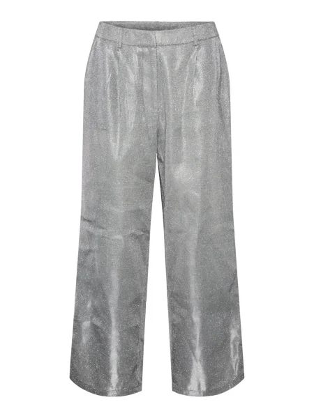 PIECES Pantaloni GLITTY argintiu