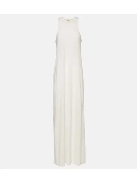Maksi sukienka maxi Khaite z dżerseju garniturowa biała