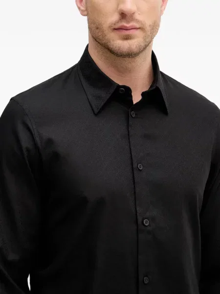Žakárová dlouho košile Armani Exchange s autogramem černá