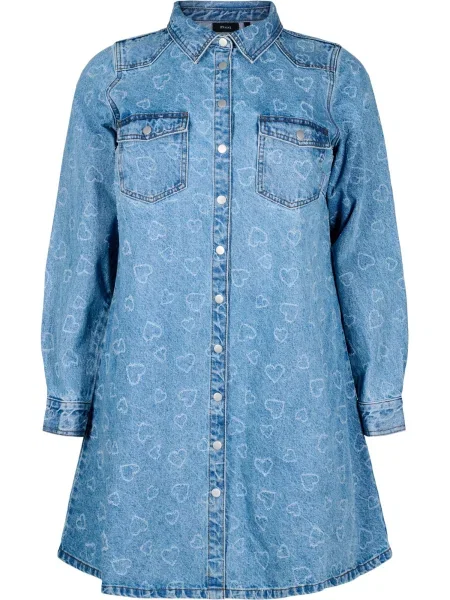 Zizzi Rochie tip bluză JVERA / denim albastru