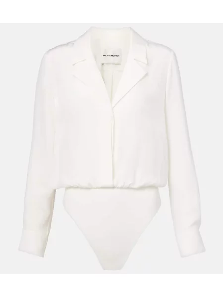 Body Roland Mouret de mătase alb