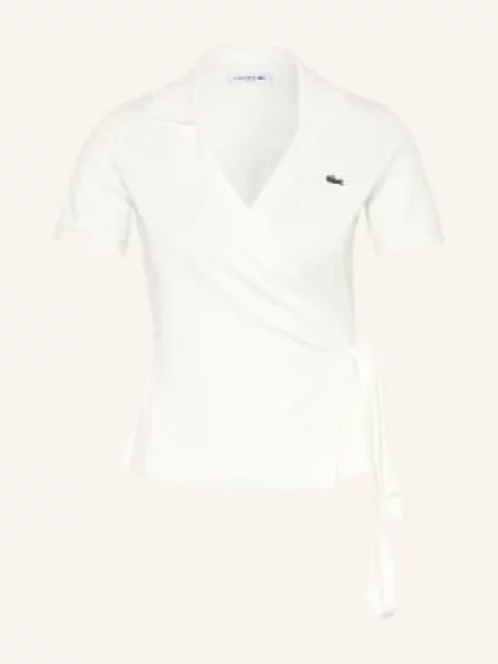 Lacoste Koszulka Polo Z Pikowanym Wzorem weiss białe