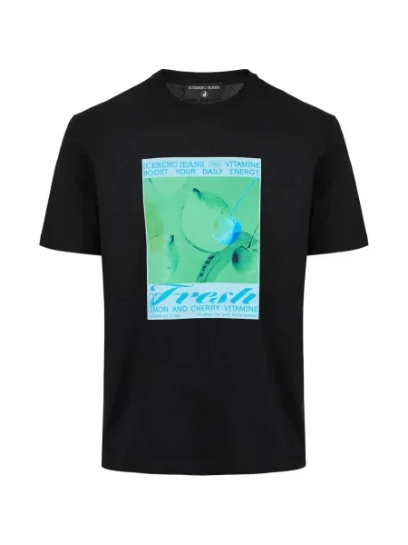 Tricou Iceberg cu imagine negru