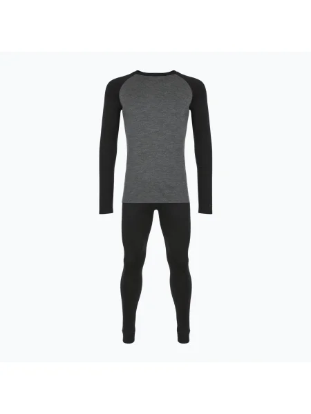 Set de lenjerie termoactivă pentru bărbați WOOLCANO termoactivă Merino gray