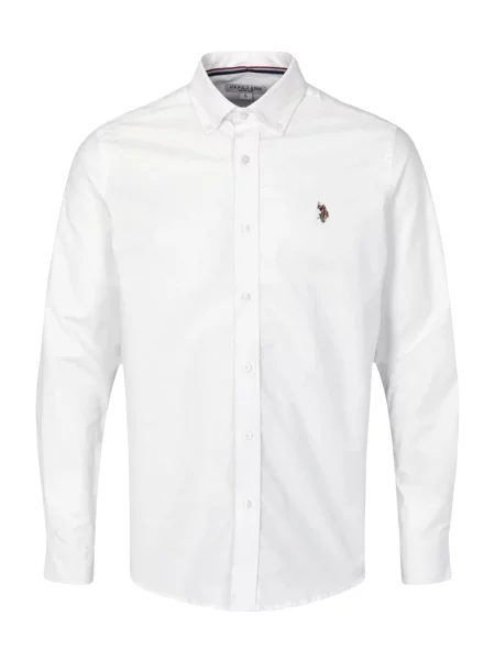 U.S. POLO ASSN. Cămașă UMCalvert maro / roșu alb