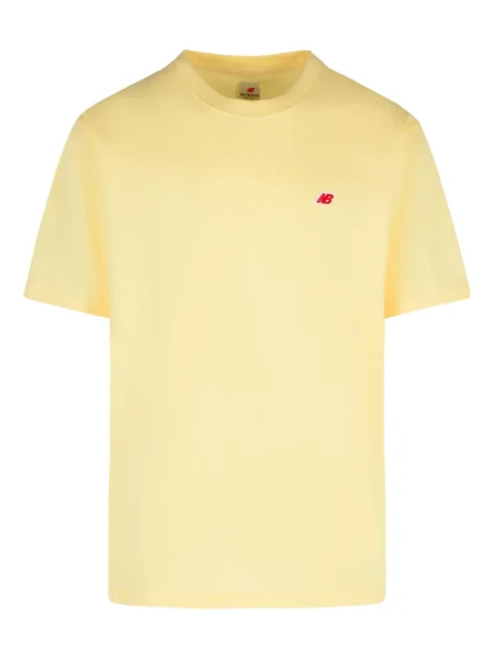 Tricou New Balance cu decolteu rotund cu autograf maro