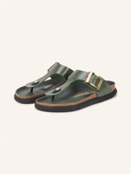 Birkenstock Žabky Na Gizeh Droplet Buckle tmavě / zlatá zelená