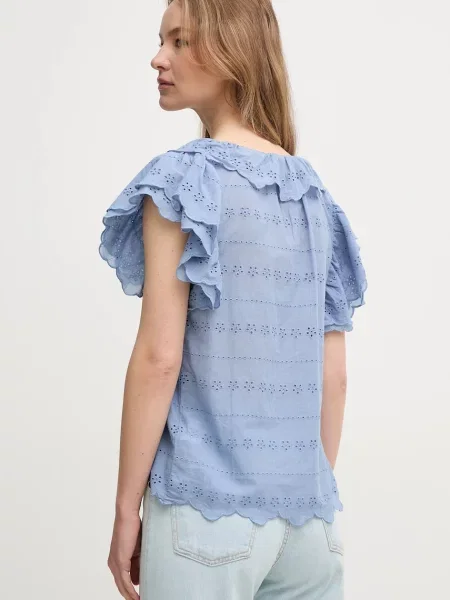Pepe Jeans blúz pamutból DAME női virágos kék