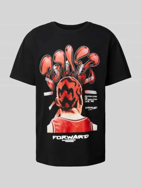 T-shirt o kroju oversized z nadrukiem z motywem i napisem Mister Tee czarna