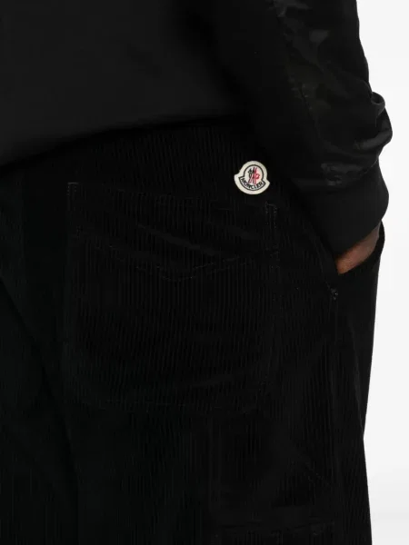 Pantaloni Moncler de catifea cord negru