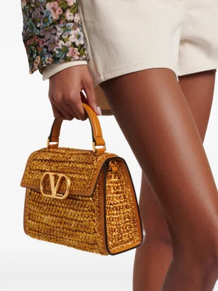 Geantă Valentino Garavani mini auriu