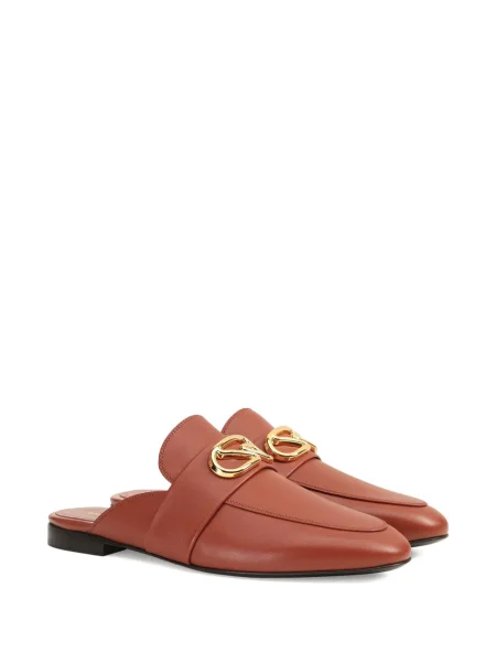 Papuci tip mules Sergio Rossi slip-on maro