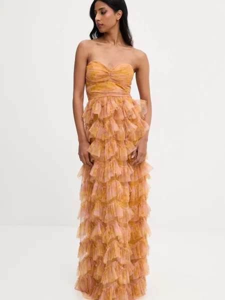 Haljina Answear.LAB maxi širi se prema dolje žuta