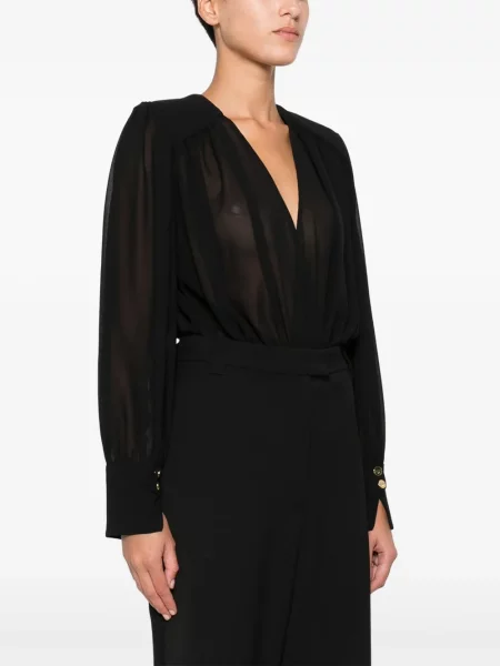 Body Elisabetta Franchi plisat negru