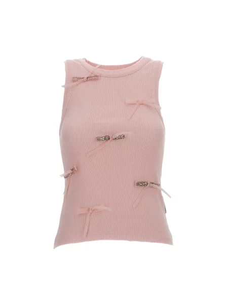 Top Des Phemmes z okrągłym dekoltem klasyczny różowy