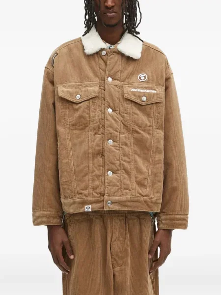 Geacă Aape By A Bathing Ape de catifea cord maro