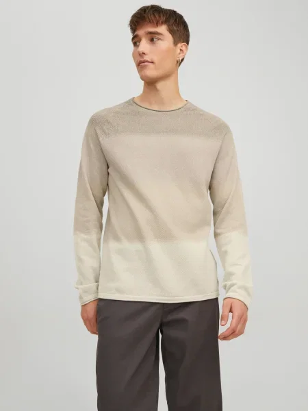 Pletený sveter Jack & Jones béžová