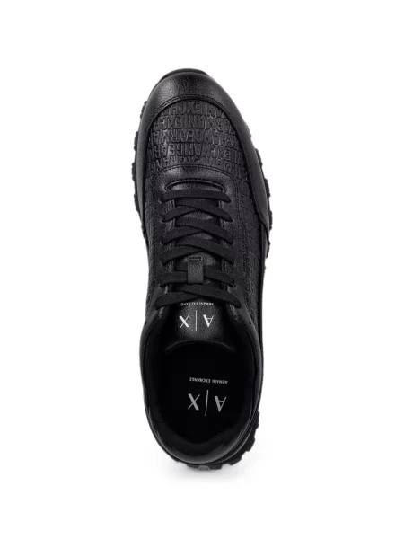 Sneakerși Armani Exchange cu autograf negru