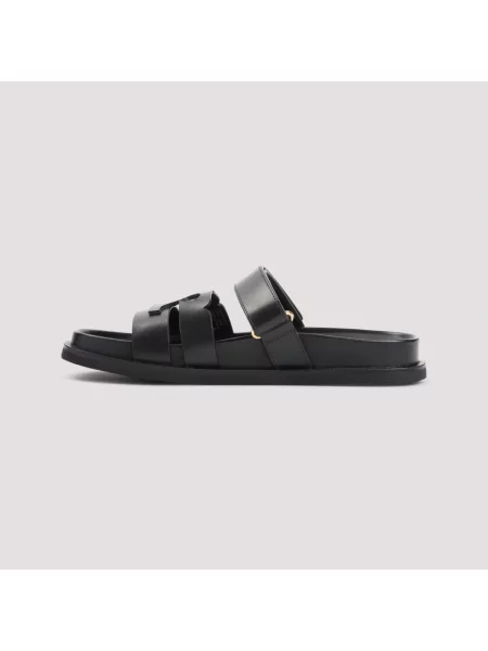 Klapki Tory Burch skórzane czarne