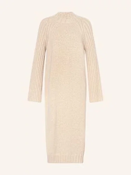 Barbour Sukienka Z Dzianiny beige beżowa