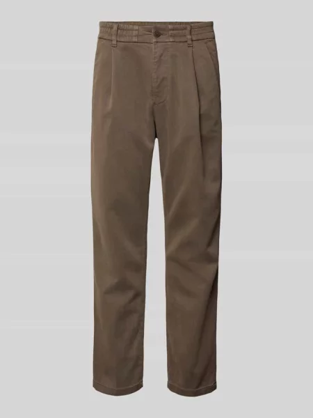 Spodnie o kroju regular fit z zakładkami w pasie model ‘CHASY’ Drykorn