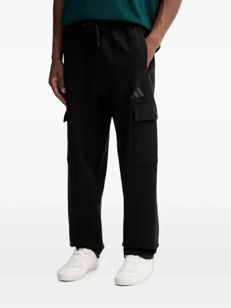 Τρέξιμο παντελόνι Adidas από διχτυωτό slip-on μαύρο