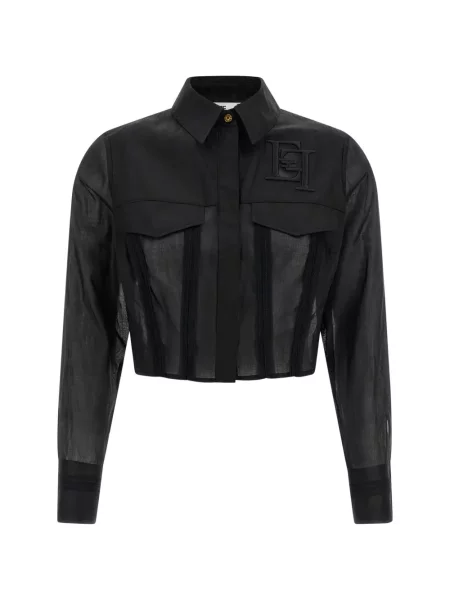 Cropp cămașă Elisabetta Franchi cu broderie negru