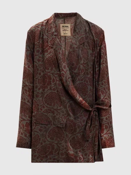 Жакет Khloe на запах в квітковий принт Uma Wang сірий