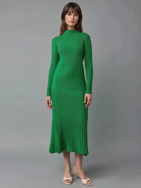 My fashion Úpletové šaty zelená