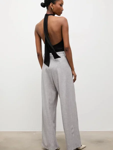 Брюки Answear.lab с высокой посадкой серые
