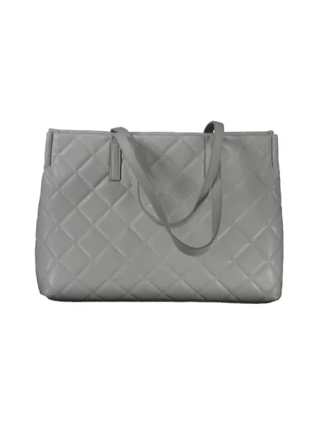 Lniana shopperka Valentino By Mario Valentino szara